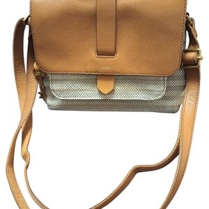 Fossil Brown and Cream Crossbody Bag With Adjustable Strap, Never Carried